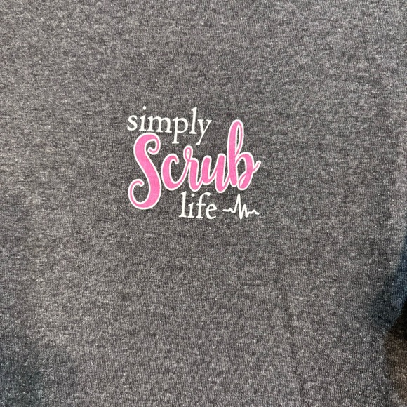 Simply Southern womens scrub life graphic long sleeve t-shirt gray small - Picture 2 of 6